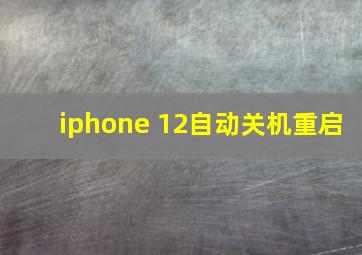 iphone 12自动关机重启